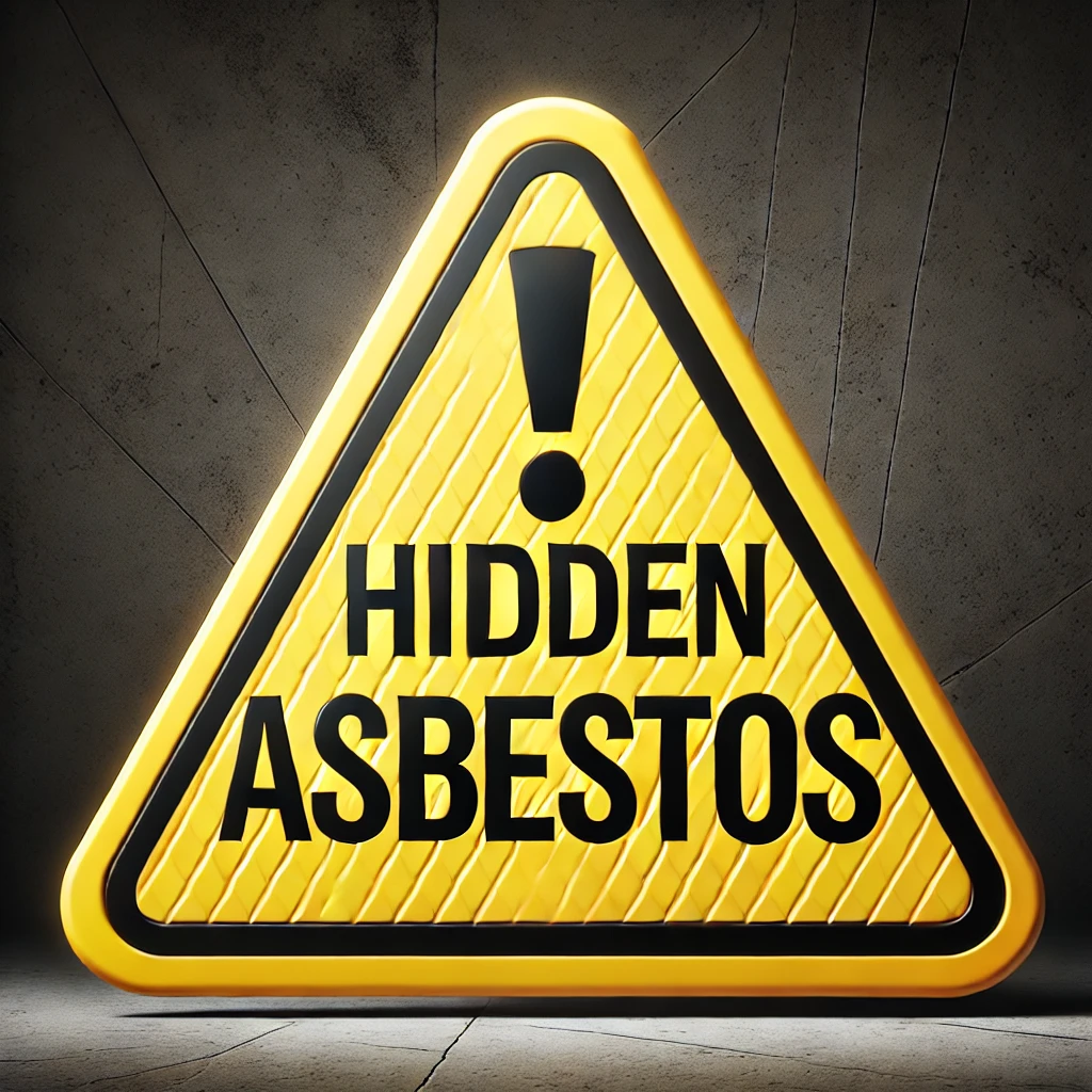 hidden asbestos warning sign